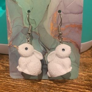 White Bunny Earrings